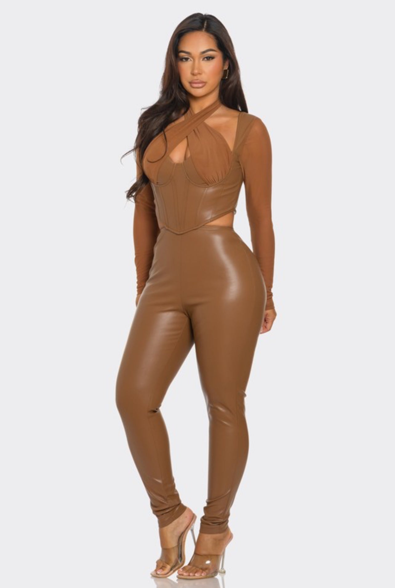 Mochelle leather pants set