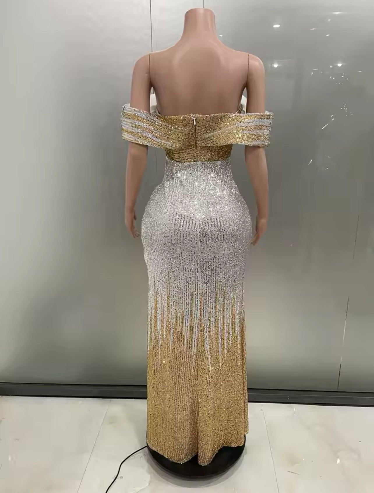 Bareek V sequin gown