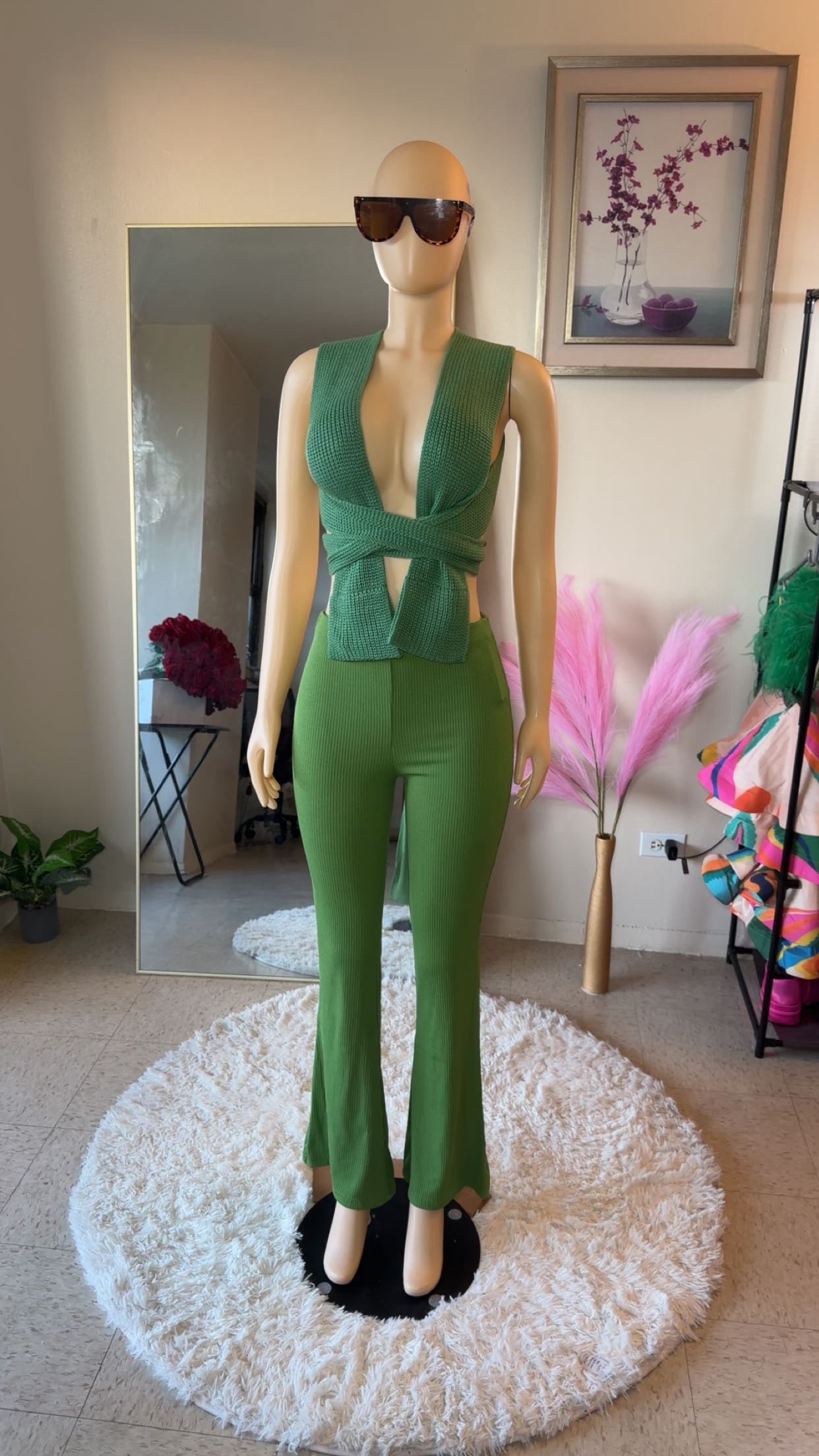 Multi-wrap freestyle knit top