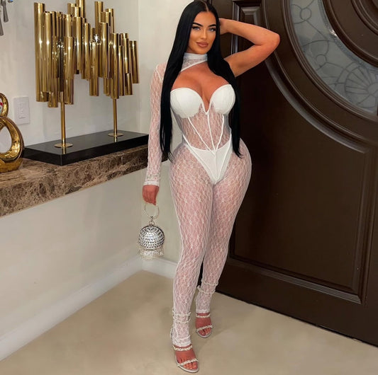 Ventrikiri lined lace jumpsuit