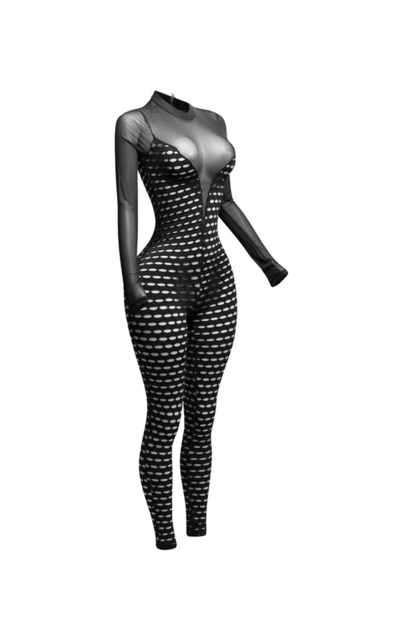 Monov mesh sheer jumpsuit