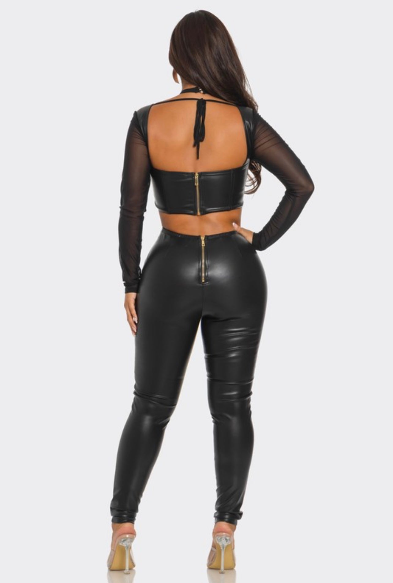 Mochelle leather pants set
