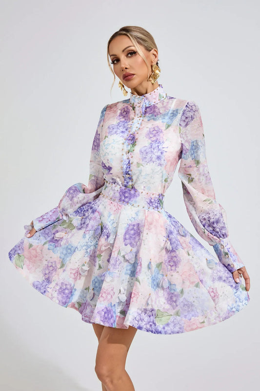 Fluerla peplum skirt set (lavender)