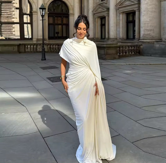 Dallia drape wrap long dress