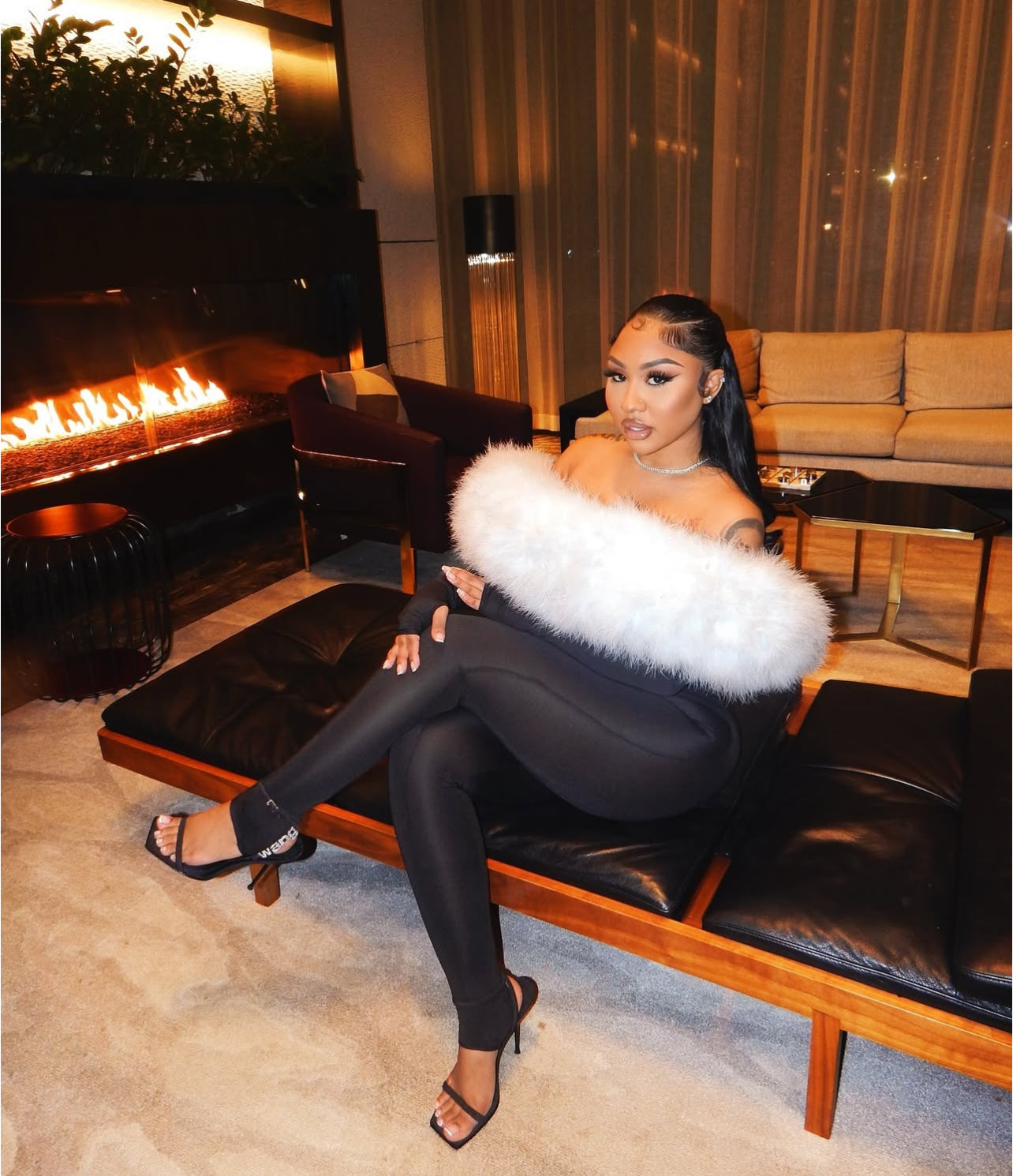 Gisette feline fur jumpsuit