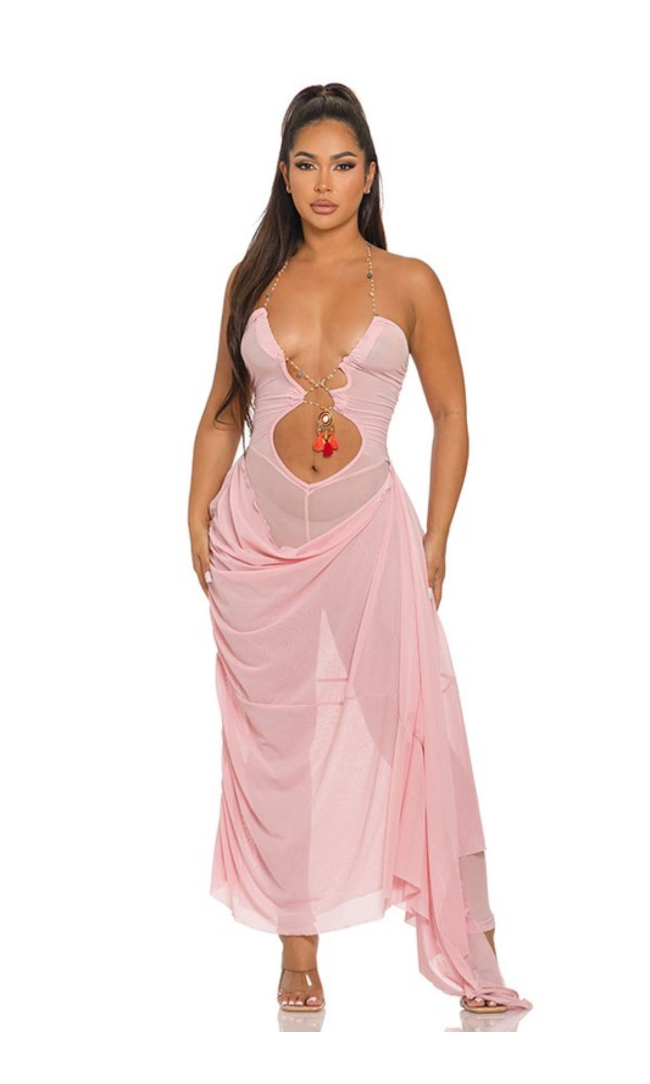 Kira knight sheer long dress