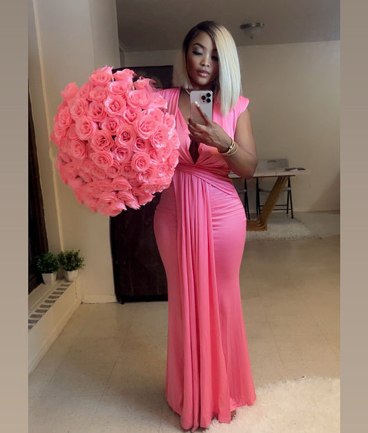 Victoria pamphlet long dress - pink