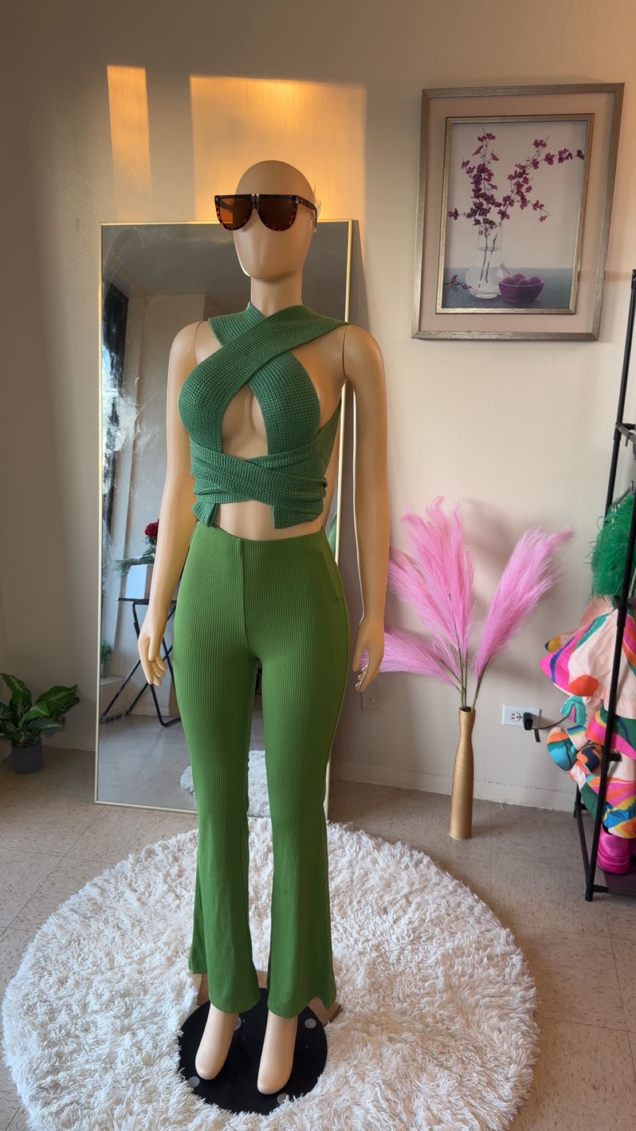 Multi-wrap freestyle knit top