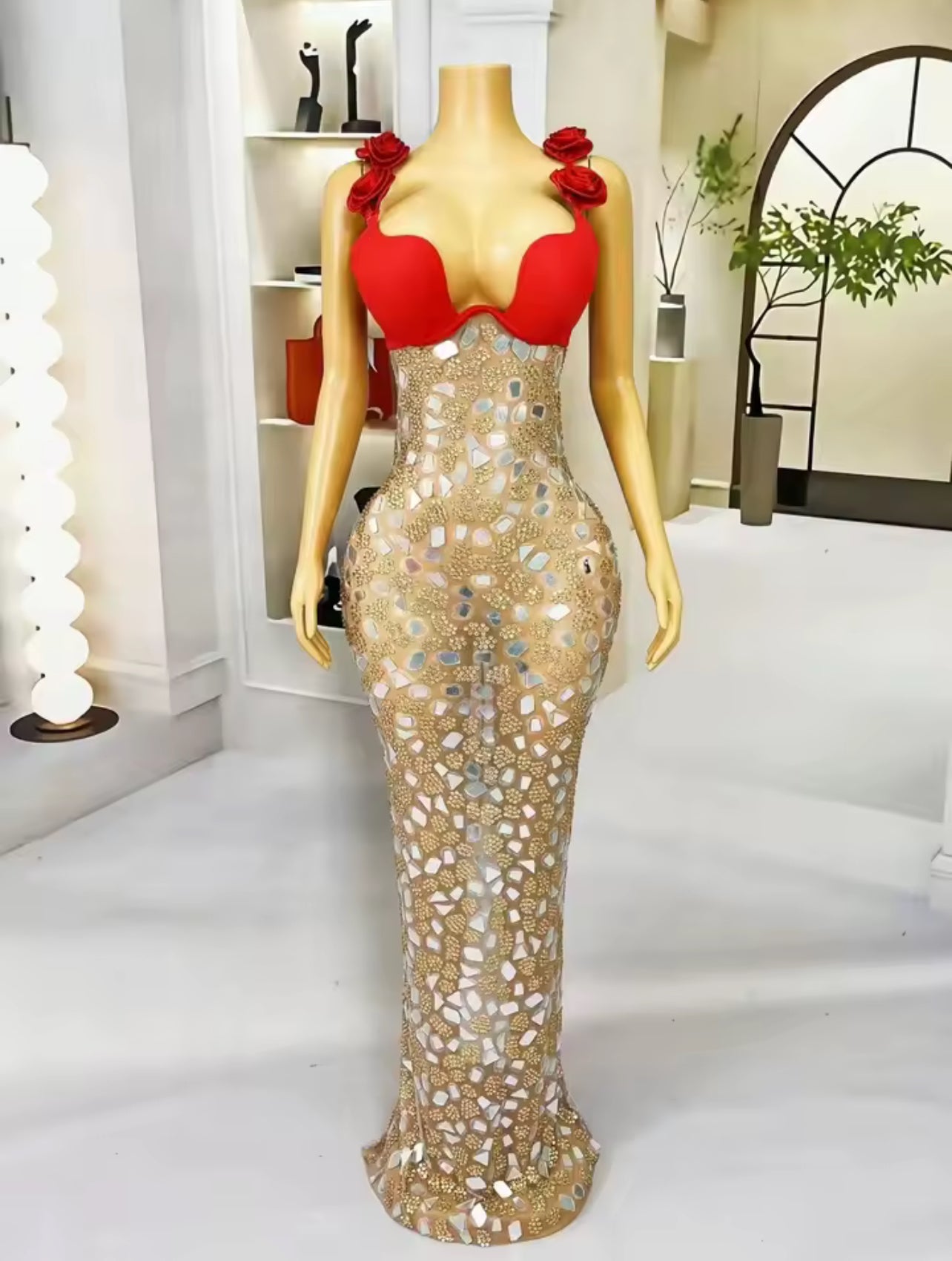 Giyrika bust fragments long dress