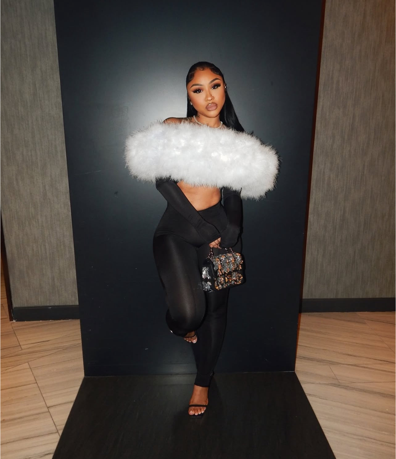 Gisette feline fur jumpsuit