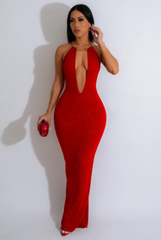 Saharini neck crown long dress