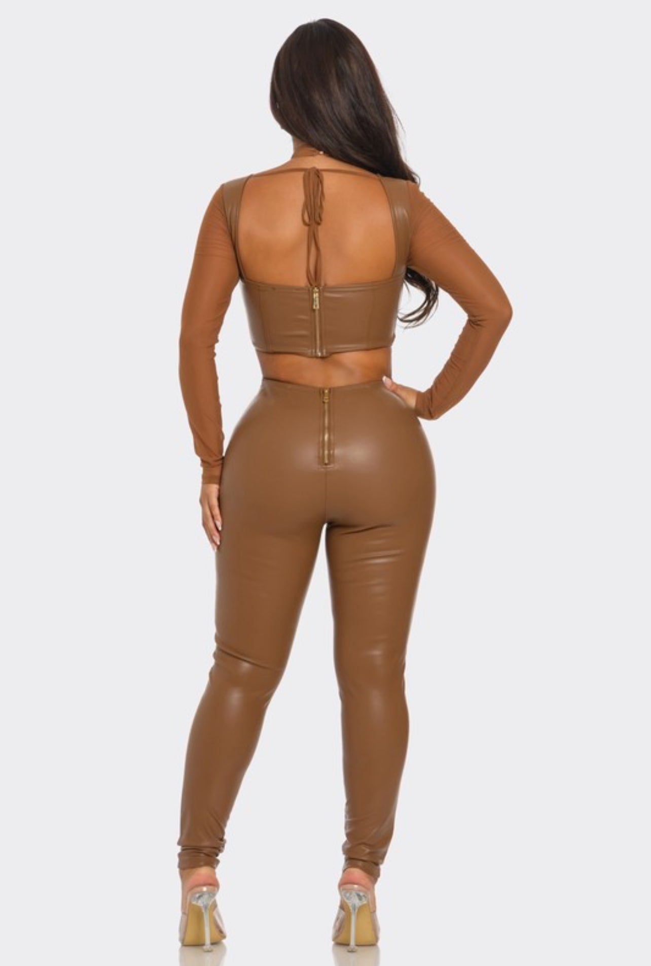Mochelle leather pants set