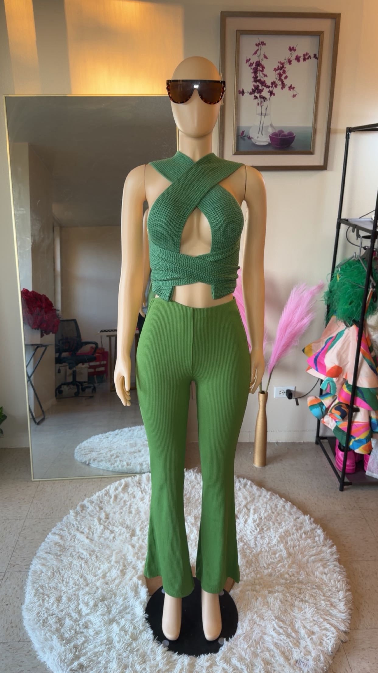 Multi-wrap freestyle knit top
