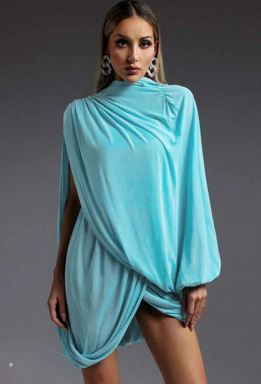 Nairobi veil folds mini dress