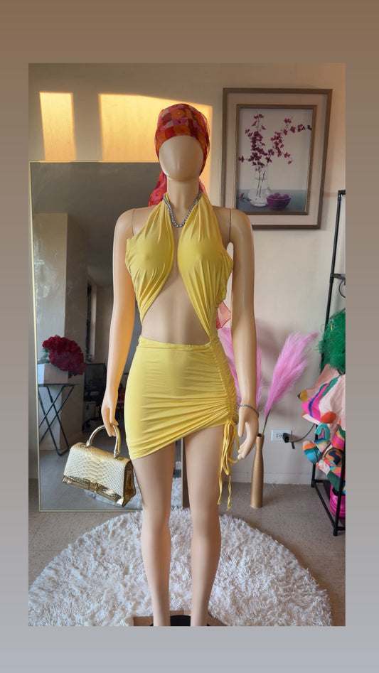 Only yellow mini dress