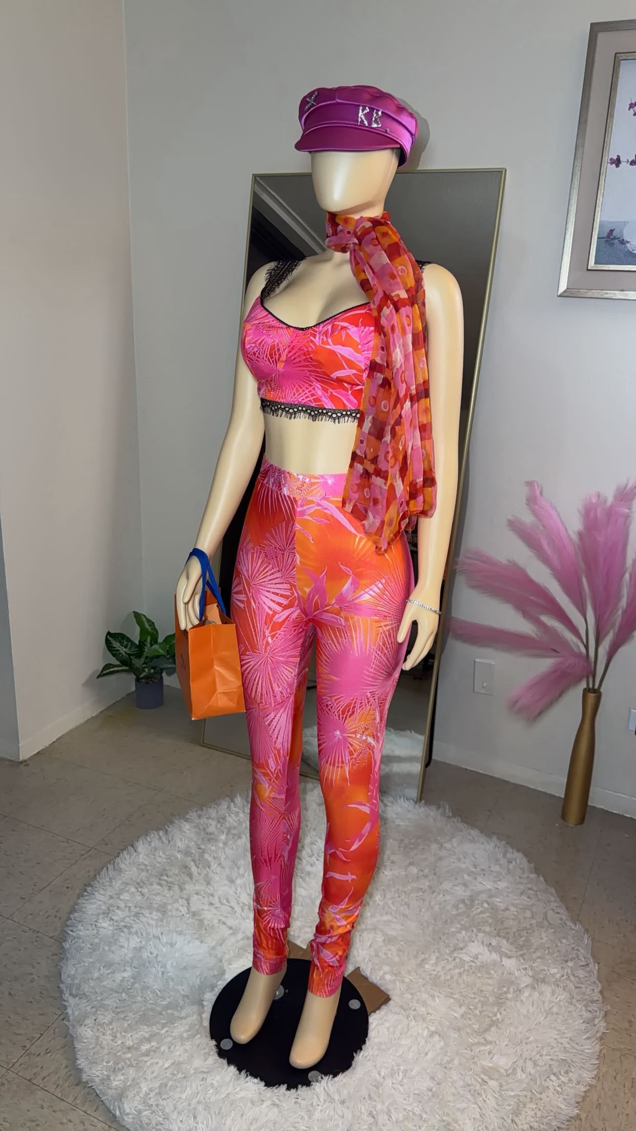 Bahama breeze leaf legging set