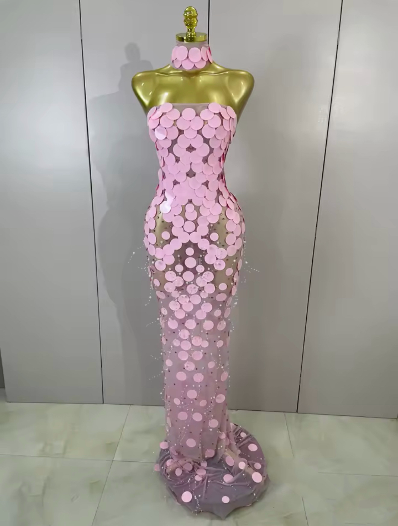 Plirisa discs beaded long dress