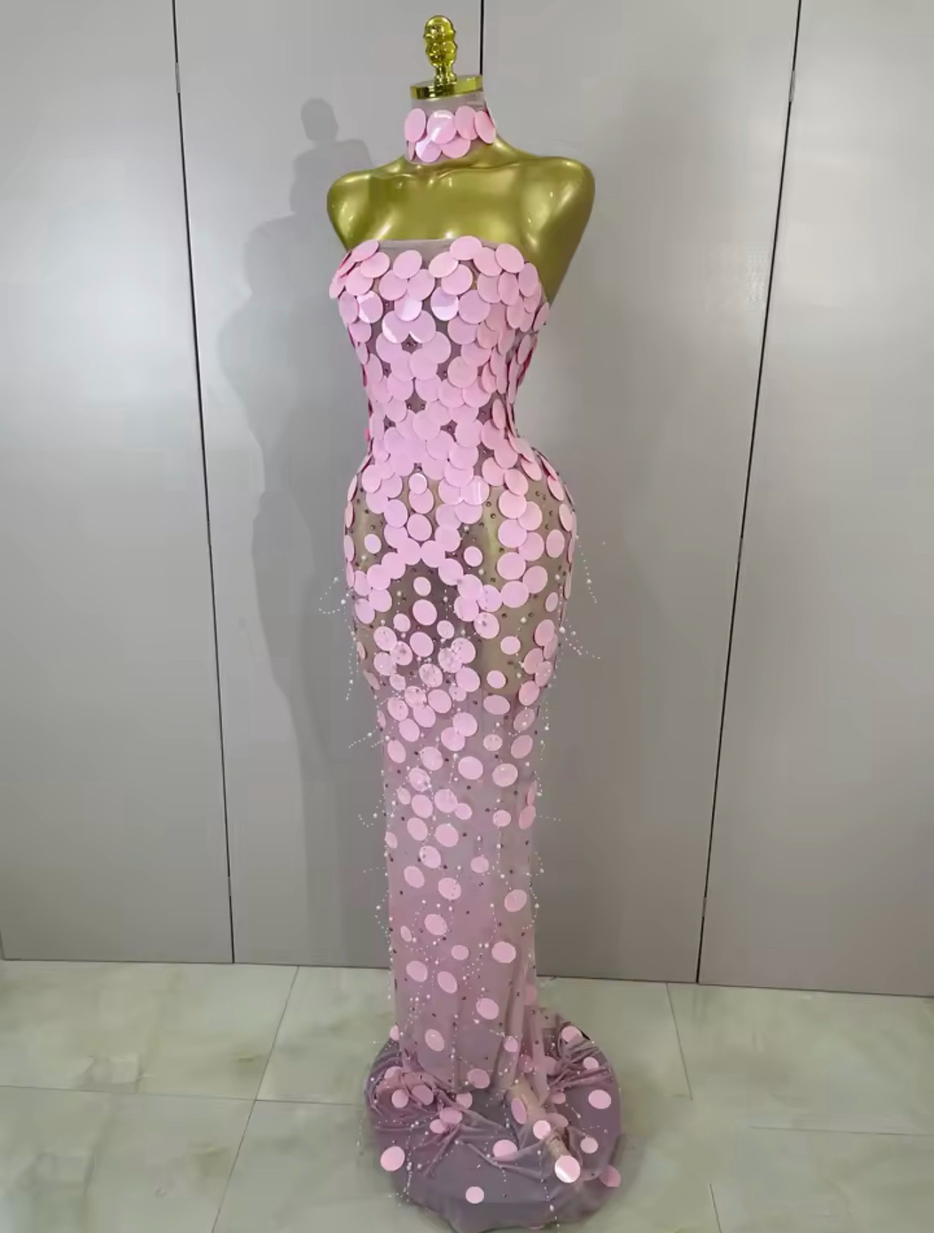 Plirisa discs beaded long dress